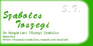 szabolcs toszegi business card