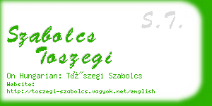 szabolcs toszegi business card